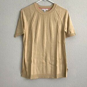 Isaac Mizrahi Live! Sunburst Cable Sweater Pullover - Almond (Sz XXS) a481973